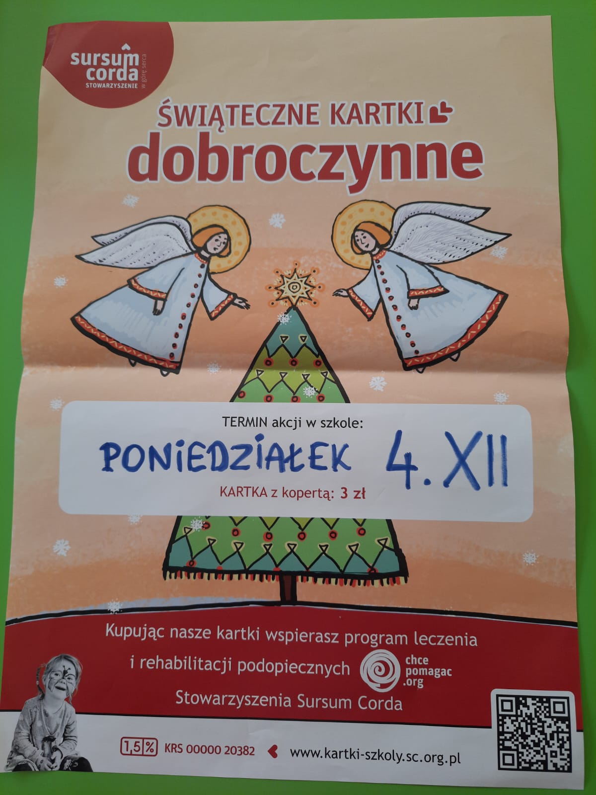 Plakat kartki dobroczynne